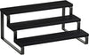 Giikin 3 Tier Spice Rack, Cabinet Organizer Shelf, Wooden Spice Rack for Countertop, Kitchen Counter Storage Shelves Cupcake Stand Holder Display Stand, Black