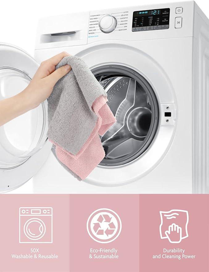 Fantasticlean Microfiber Cleaning Cloth Roll -40 Pack, Tear Away Microfiber Towels, 12