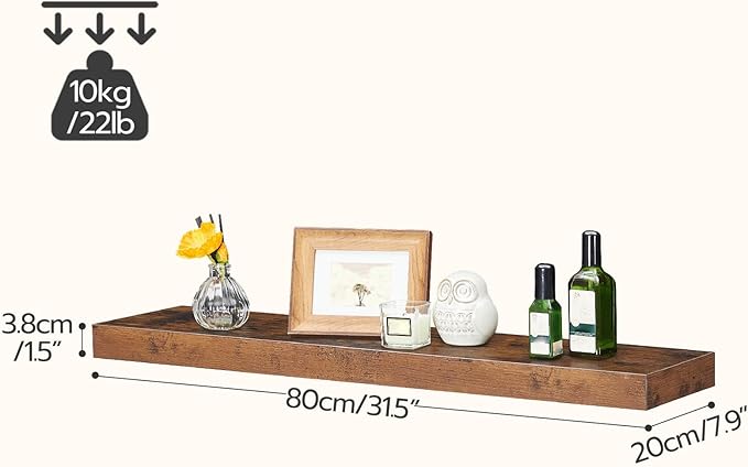 HOOBRO Floating Shelves for Wall, Wall Mounted Shelf Set of 2, 31.5