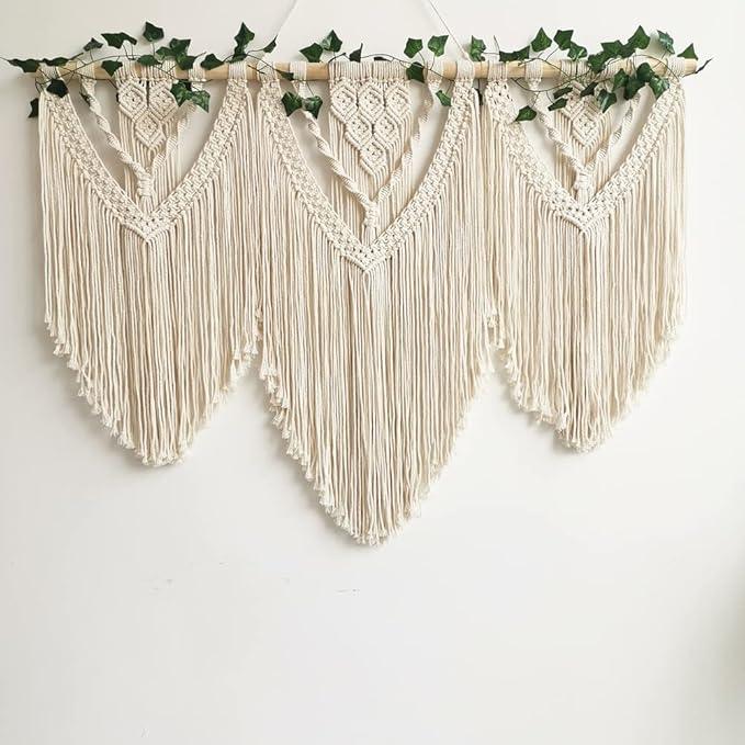 guzhiou large macrame wall hanging - Boho Tapestry Macrame Wall Decor Art- Chic Bohemian Handmade Woven Tapestry Home Decoration for Bedroom Living Room Apartment Wedding Party - 43