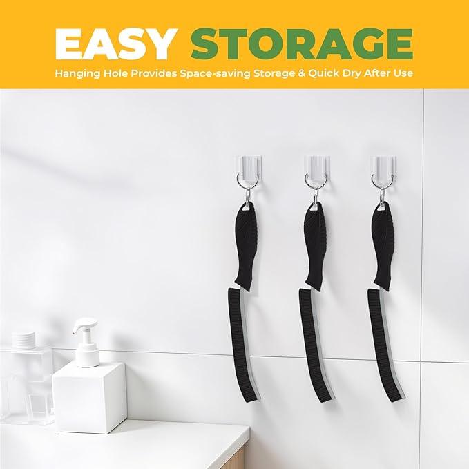Cleaning Brush - 3 Pcs Hard Bristle Crevice Cleaning Brush, Grout Brush, Scrub Brush for Tile Grout Crevice, Gap Cleaning Tools for Bathroom Kitchen Toilet Window Track (3, Black)