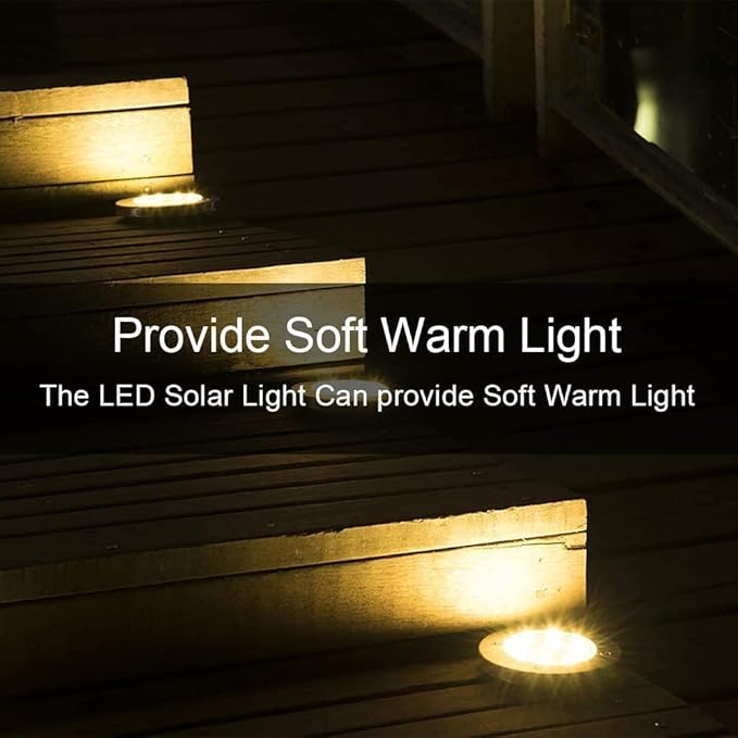 ZGWJ Solar Ground Lights,12 Pack Waterproof Solar Garden Lights, Upgraded Outdoor Garden Waterproof Bright in-Ground Lights, Landscape Lights for Pathway,Yard,Deck,Lawn,Patio,Walkway Warm White