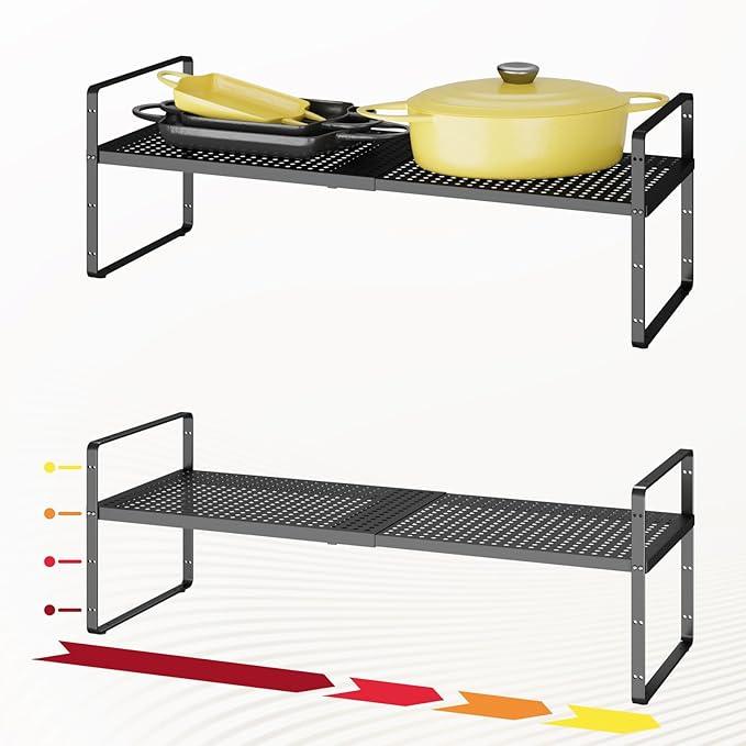 Hole Pattern Expandable Shelf Organizer,2Pack 10.2