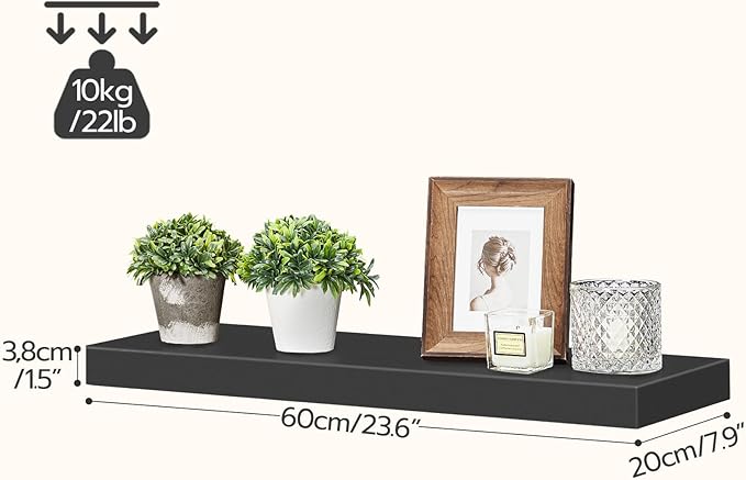 HOOBRO Floating Shelves for Wall, Wall Mounted Shelf Set of 2, 23.6