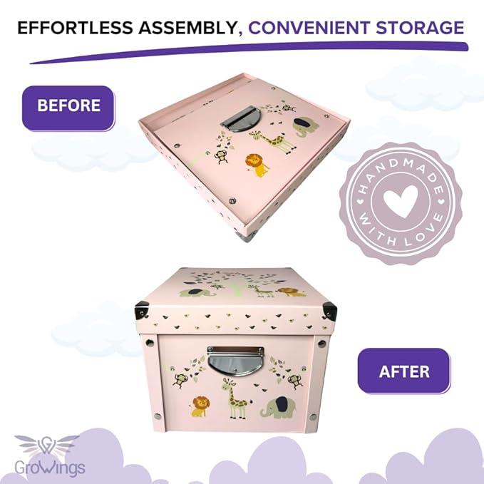 GroWings Baby Keepsake Box - Large Memory Storage for Newborns, Suitable for Boys and Girls, Strong, Durable, and Collapsible Gifts