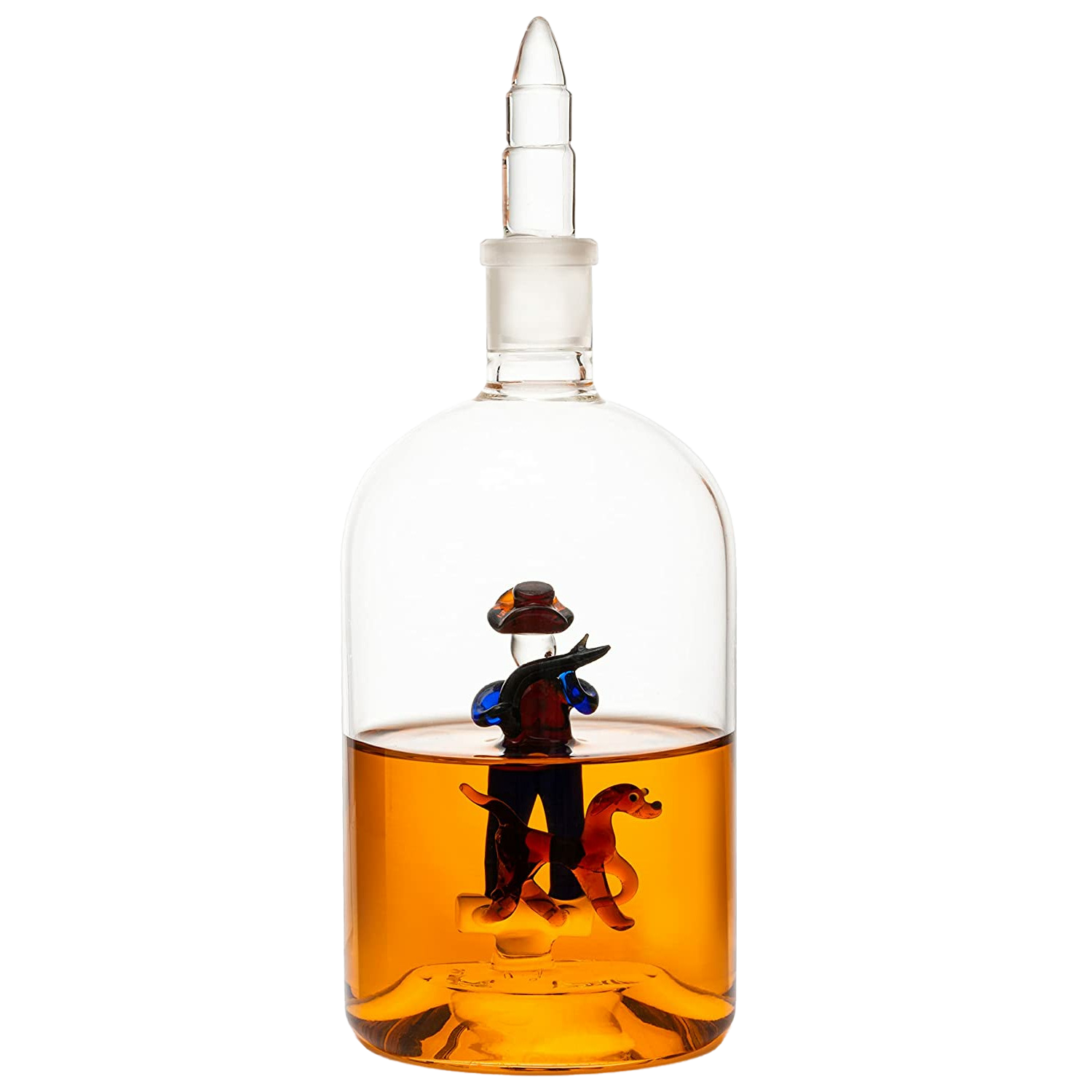 Wine & Whiskey Decanter, Hunting Gifts, Hunter with Dog - 750ml Decanter Bourbon Scotch Unique Gift for Him - Gamebirds Game - Hunter's Cowboy Decanter, Western Style Decanter, Gift Glassware