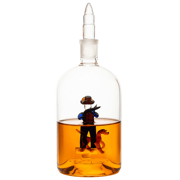 Wine & Whiskey Decanter, Hunting Gifts, Hunter with Dog - 750ml Decanter Bourbon Scotch Unique Gift for Him - Gamebirds Game - Hunter's Cowboy Decanter, Western Style Decanter, Gift Glassware