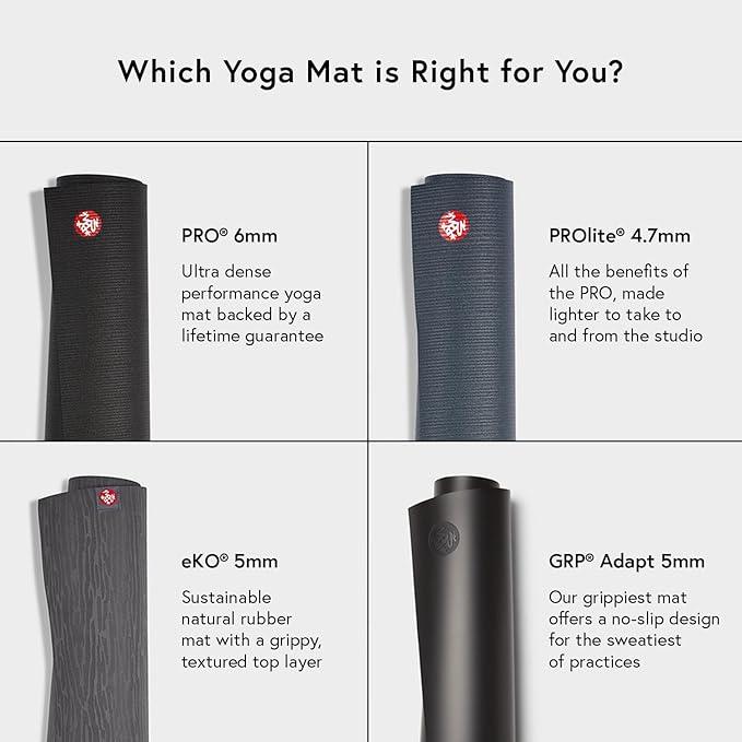 Manduka eKO SuperLite Yoga Mat - 1.5mm Natural Rubber | Foldable & Travel Friendly | Soft Textured Surface | Eco-friendly
