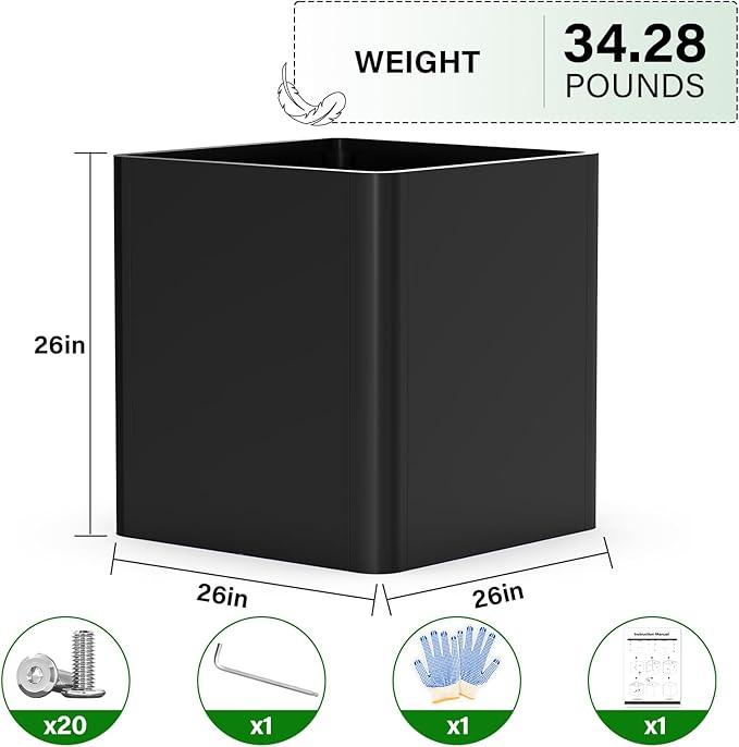 Large Metal Square Planter 26