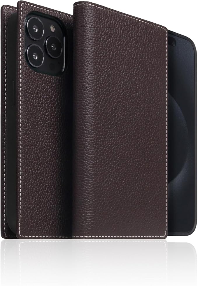 D8 Full Grain Leather Wallet Case for iPhone 15 Pro Max - [2-in-1] Handcrafted Detachable Diary Style with Magnetic MagSafe Back Cover, Gift Box Included (Brown Cream)