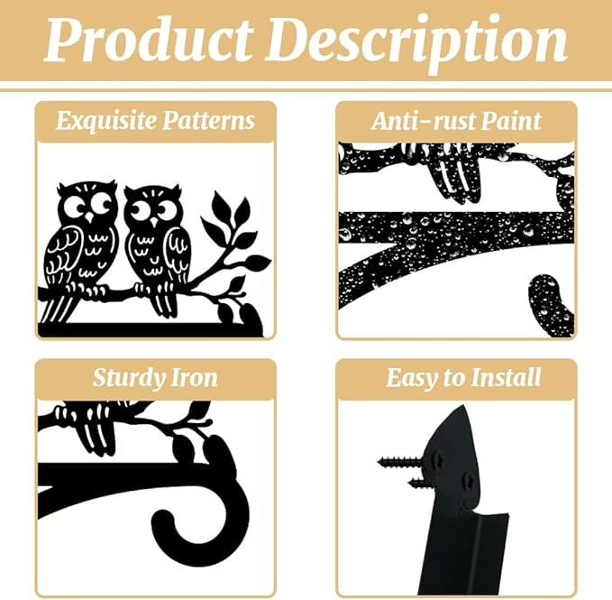 peacoblue Iron Plant Hangers Hooks for Outdoor Indoor Hanging Plants Flower Fern Pots Lantern Bird Feeder Wind Chimes, 12