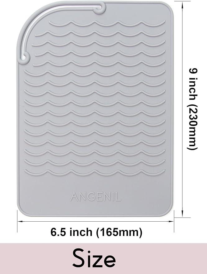 ANGENIL Flat Iron Silicone Mat and Travel Case for Hair Tools - Heat Resistant Mat, Straightener Pad, and Curling Iron Sleeve (9