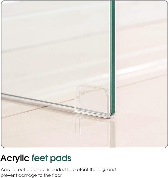 ivinta Glass Console Table with Storage, 39.4