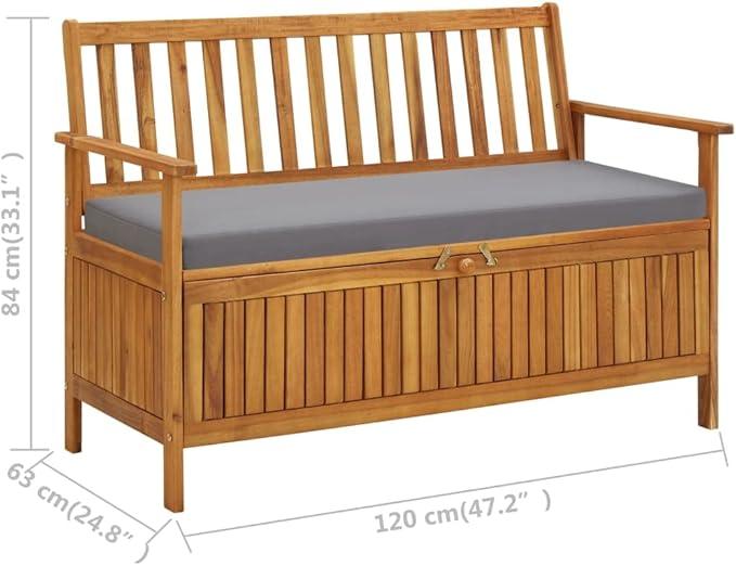 vidaXL Patio Storage Bench 47.2