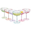 Flower Coupe Cocktail Glasses | Set of 6 | Bright Colors