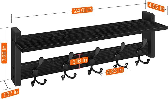 Homode Coat Rack with Shelf, 24