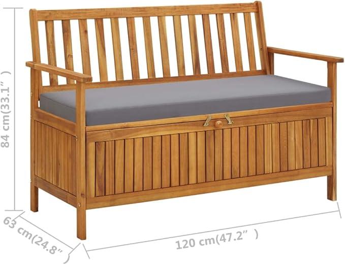 vidaXL Patio Storage Bench 47.2