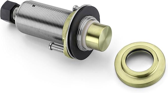 SinkTop Air Switch Kit with Brass Gold Long Button (Full Brass) for Garbage Disposal,without cabel