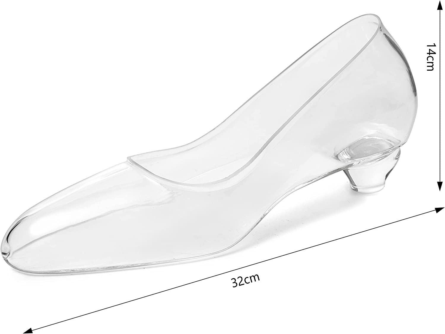 The Wine Savant Large Glass Stiletto Jewlery Holder, Ring Holder, Organizer for Jewelry, Heel Dish, Trinket Tray Necklace and Earring Holder, Jewelry Dish, Gift for Mom, Wife, Girlfriend 13x5.5