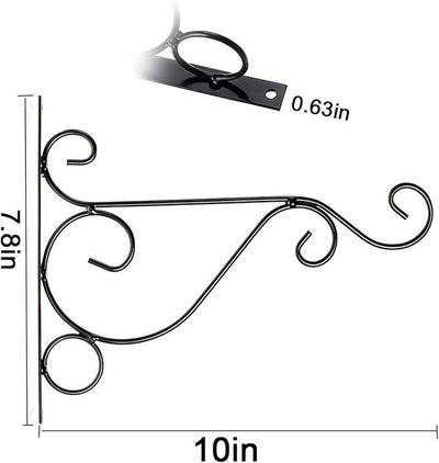 TIHOOD 4PCS Metal Plant Bracket Iron Wall Mount Lanterns Hangers for Hanging Bird Feeders, Lanterns, Wind Chimes, Planters, Outdoor Decoration Hooks