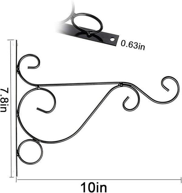 TIHOOD 4PCS Metal Plant Bracket Iron Wall Mount Lanterns Hangers for Hanging Bird Feeders, Lanterns, Wind Chimes, Planters, Outdoor Decoration Hooks