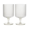 Khen Textured Clear Glass Ribbed Modern Elegant Wine Goblets | Set of 2