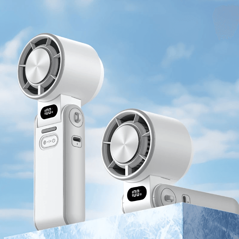 Foldable Rechargeable Cooling Fan – Turbo Handheld Fan with Adjustable Speed