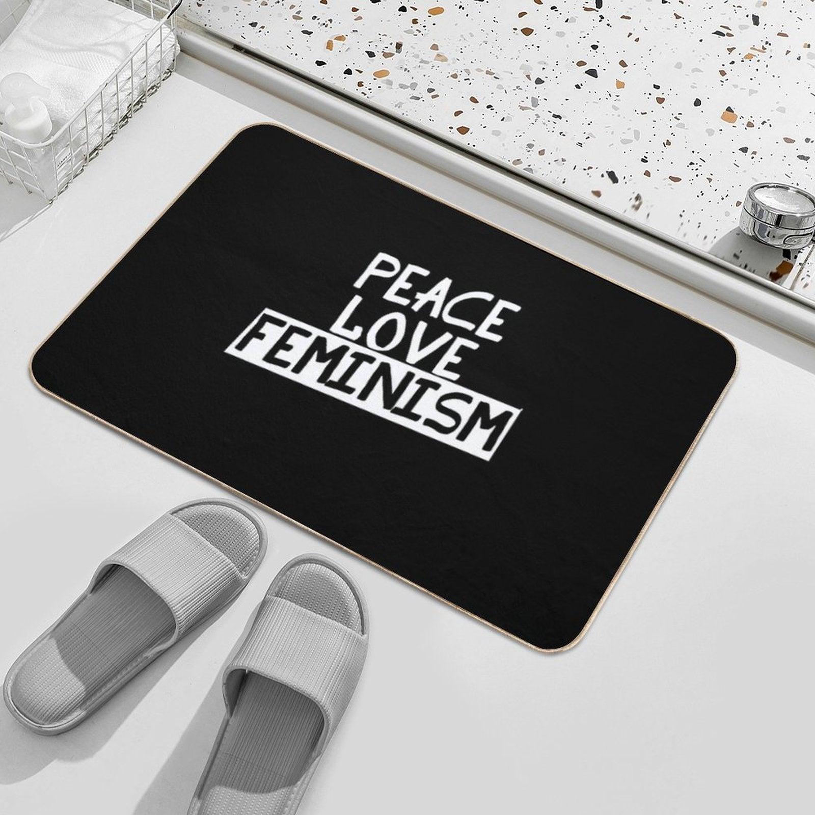 Peace Love Feminism Bath Mat
