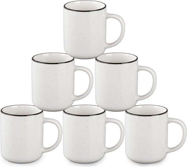 Ceramic Coffee Mug 12 oz Porcelain Coffee Mugs Set of 6 - Ceramic Coffee Cups with Handle and Speckled Patterns for Latte, Tea, Cocoa, Milk, Cappuccino, Microwave & Dishwasher Safe