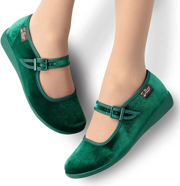 Hot Chocolate Design Absinthe Velvet Women's Mary Jane Flat