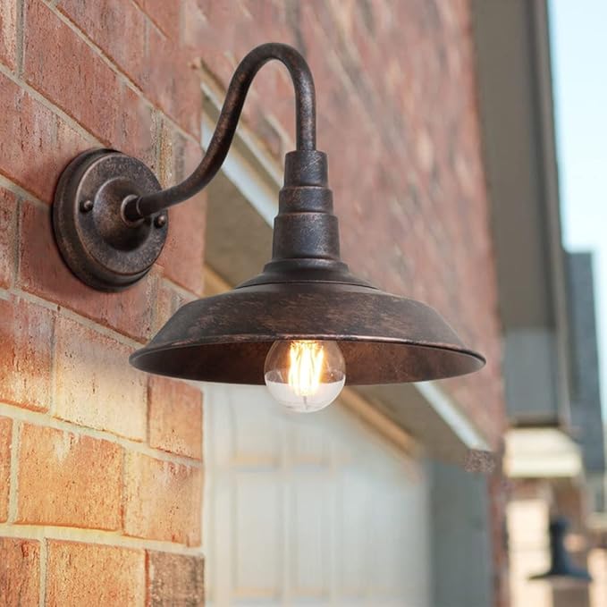 2-Pack Outdoor Gooseneck Barn Light 10
