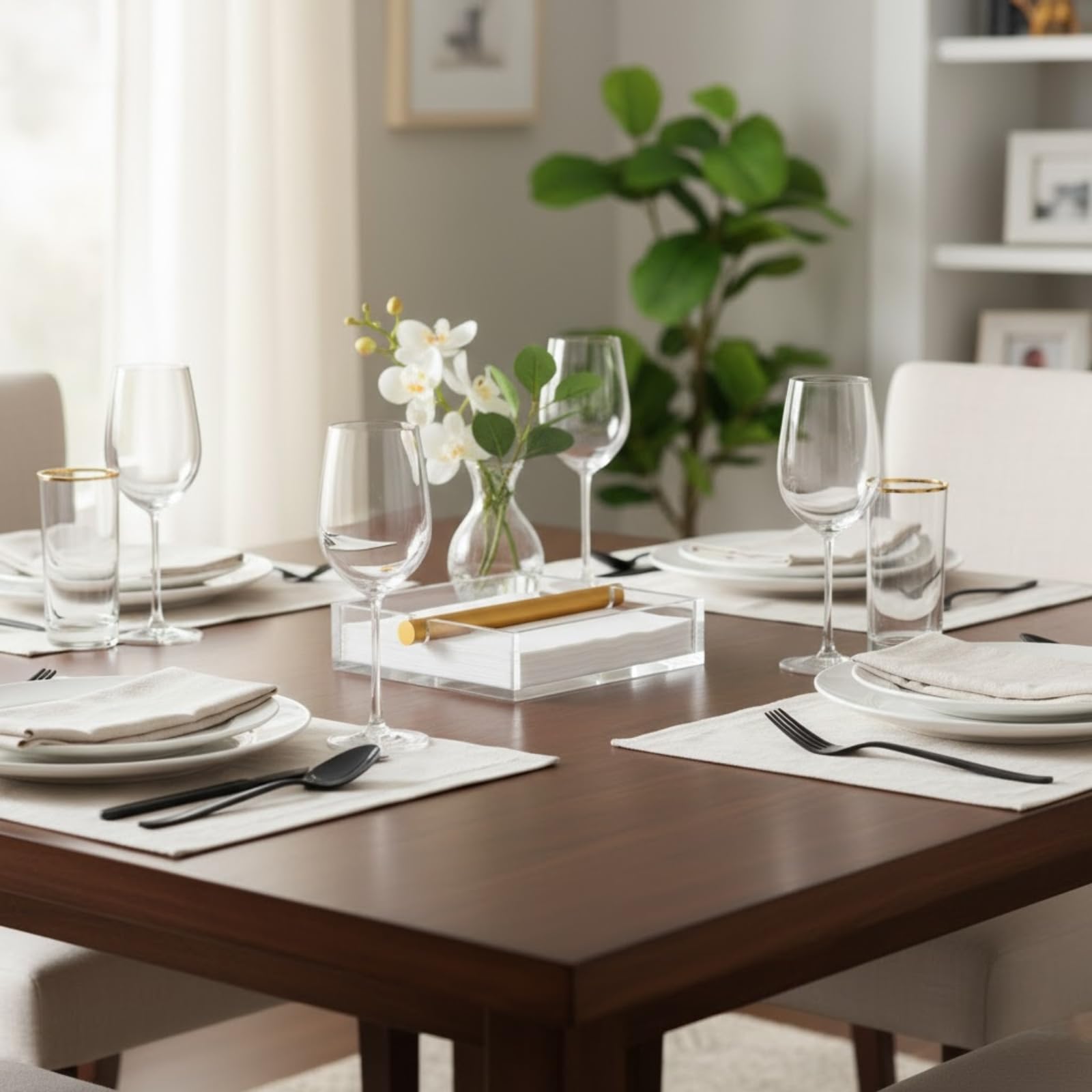 Clear & Gold Napkin Holder – 7