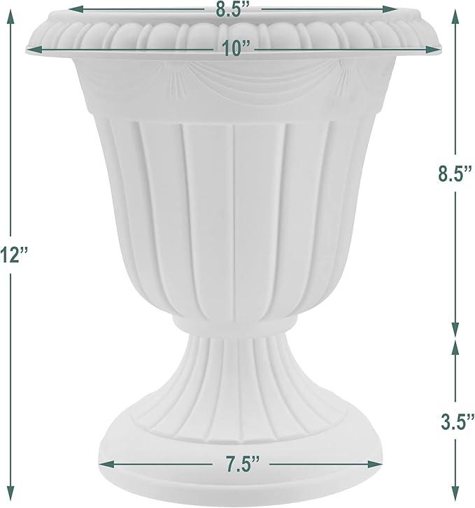 PL20BG Classic Traditional Plastic Urn Planter Indoor/Outdoor, 10