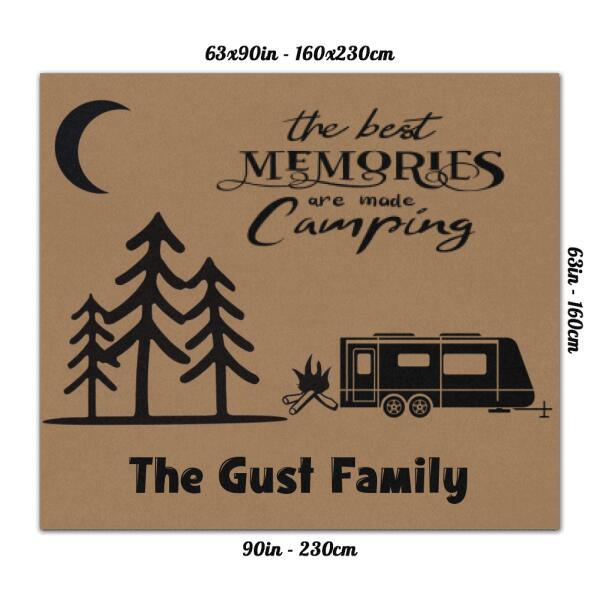 Personalized Camping Rug - Gift For Whole Family, Camping Lovers - The best memories are made camping - QYE7EZ