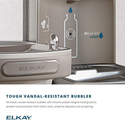 Elkay LZS8WSVRLK EZH2O Wall Mount Drinking Fountain and Bottle Filling Station with Vandal Resistant Bubbler, Filter, and Glass Filler - N/A