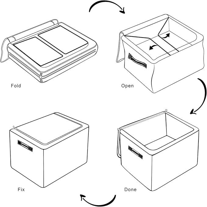 Rectangular Storage Baskets for Shelves - Waterproof Foldable Laundry Basket, Nursery Hamper, Reusable Toy Bin for Organizing Toys, Books, Clothes, Closet 14