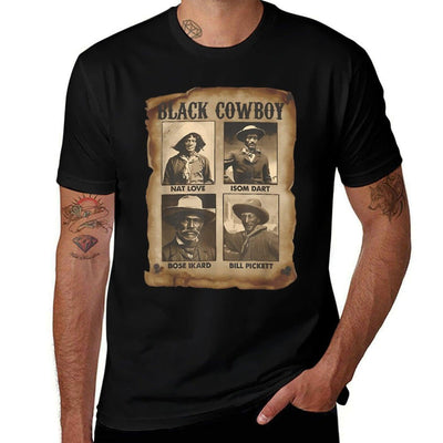 Black Cowboy Western Rodeo Melanin Black History Texas Men  Relaxed-fit T-Shirt