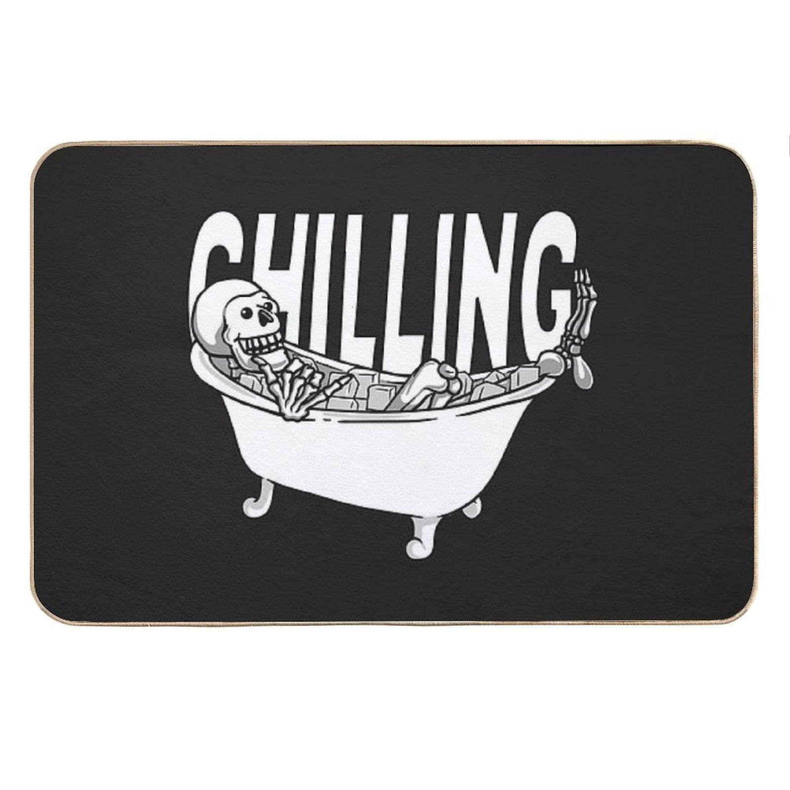 Chilling in Ice Bath Bath Mat