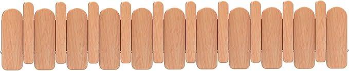 Wall Mounted Piano Key Hanger | Flip Style Hook | Entrance Wall Art Hook, Made of Oak Wood (3 Times Painted, 4 Times Polished) (Arc Beech, 10Hooks)