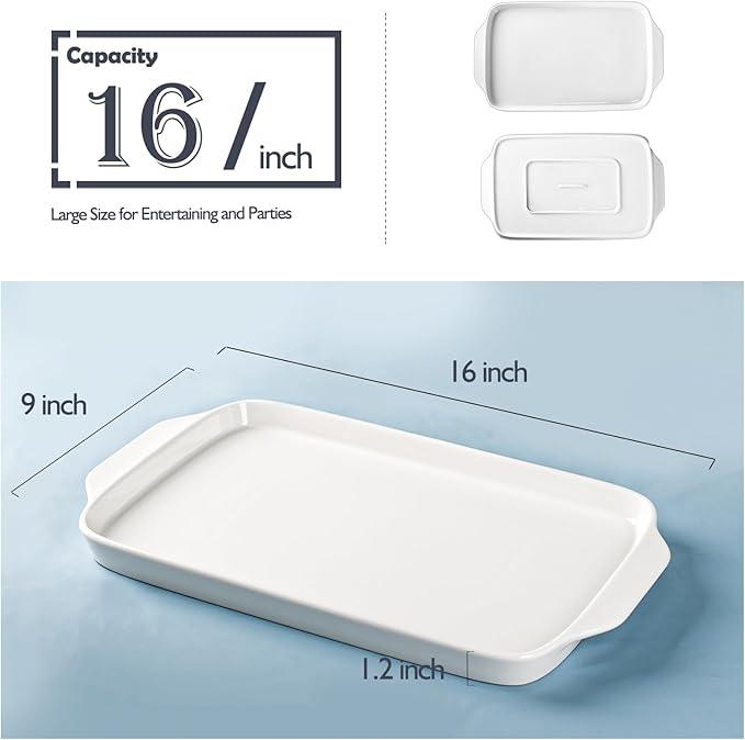 Dizada Large Serving Platter with Handles, 16