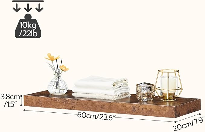 HOOBRO Floating Shelves for Wall, Wall Mounted Shelf Set of 2, 23.6