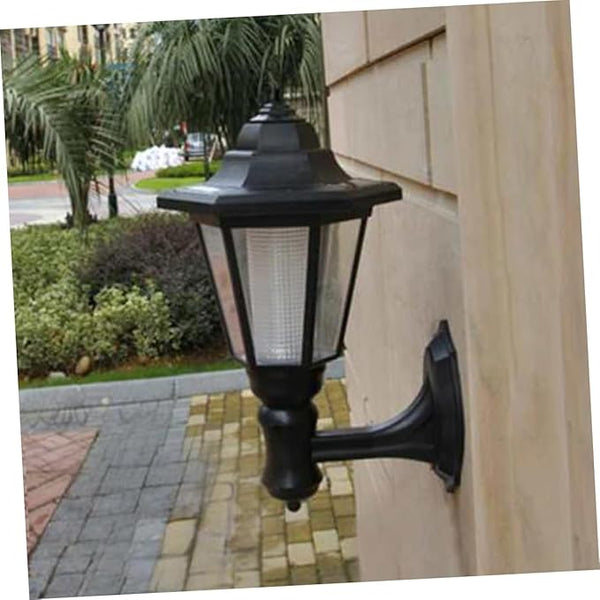 DOITOOL Solar Wall Lights Outdoor, 6-Pack Hexagonal LED Wall Sconce, Black, 16x28CM, IP44 Waterproof, Automatic On/Off, Outdoor Porch Garden Fence Landscape Hotel Restaurant Patio