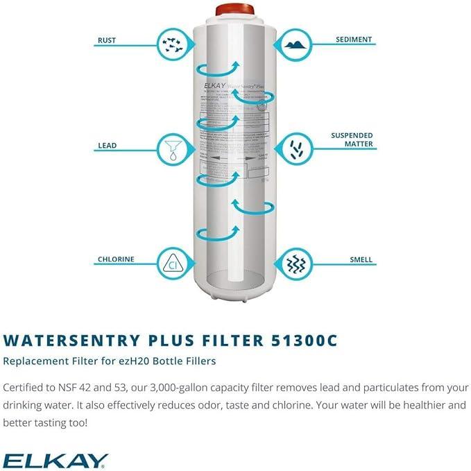 Elkay LZO8WSLK EZH2O Bottle Filling Station and Cooler, Light Gray Granite