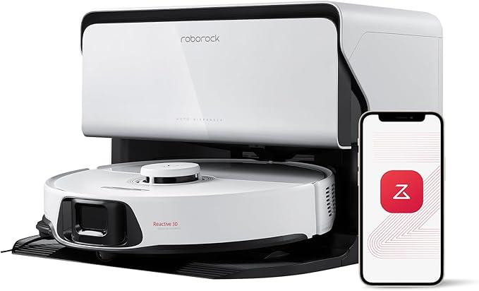 roborock S8 Max Ultra with Auto Water Refilling and Drainage System Robot Vacuum and Mop, FlexiArm Design, Smart Dirt Detection, Self-Emptying, 8000Pa Suction for Various Floors, Pet Hair, White