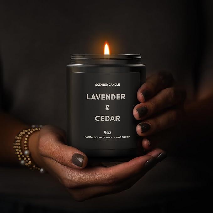 Scented Candles, 9oz×4 Scented Candles for Men, Soy Candle Gifts for Men, Personalized Blessing Minimalist Men's Candle