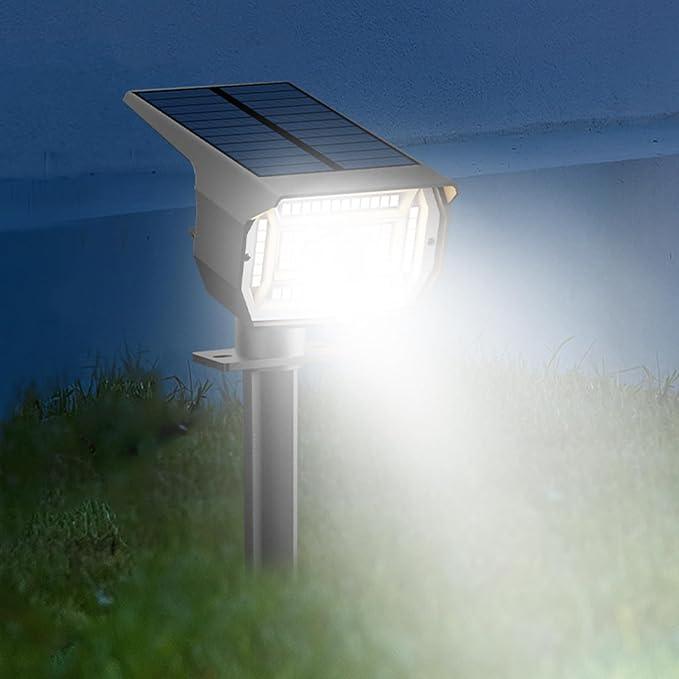 [ 8 Pack/56 LED ] Solar Lights Outdoor Motion Sensor, Spot Landscape Lighting with 3 Modes, Waterproof Spotlights Dusk to Dawn for Outside Yard Tree Garden Pathway Sidewalk Driveway, Cool White