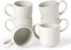 famiware Coffee Mugs Set of 6, Starlight 11 oz Mug Cup Set with Handle for Coffee, Tea, Cocoa, Milk - Ceramic Stoneware Mug Set, Matte White