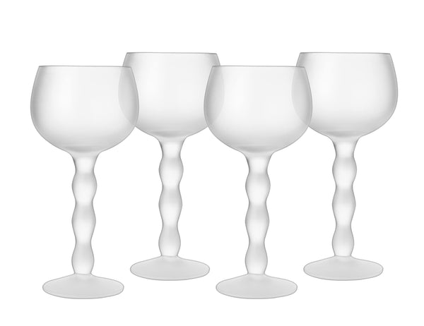 The Wine Savant Aesthetic Cloud Elegant Crystal Wine & Water Glasses, Hand Blown, Premium Trendy Sand Blasted Glasses - Stemmed Red White Wine Glasses, 100% Lead-Free - Pinot Noir - 7 oz Rim