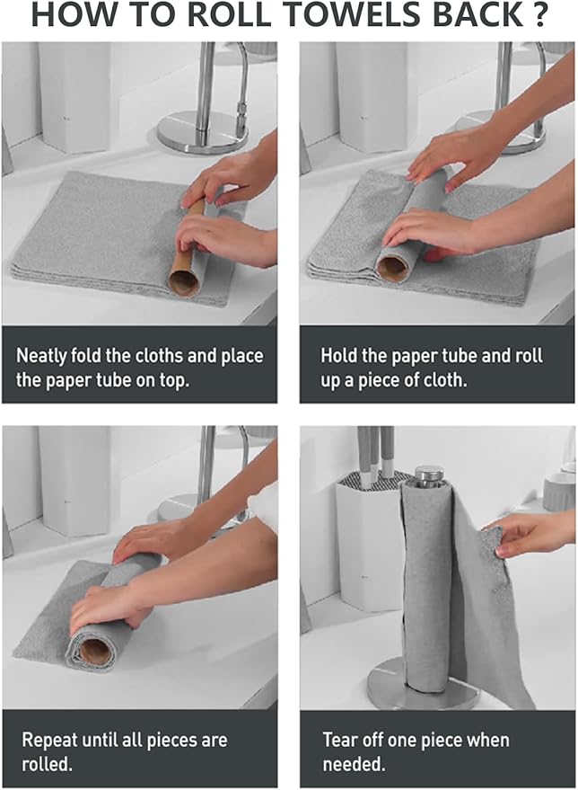 Fantasticlean Microfiber Cleaning Cloth Roll -40 Pack, Tear Away Microfiber Towels, 12
