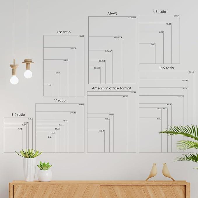 Homeforia 20x24 Frame Rose Gold, High End Metal 20x24 Poster Frames with Mat 16x20 inch Photo, 20 x 24 Rose Gold Picture Frame Matted to 16 by 20 Print, 24x20 Frame, Tempered Glass, Wall Kit, Set of 1